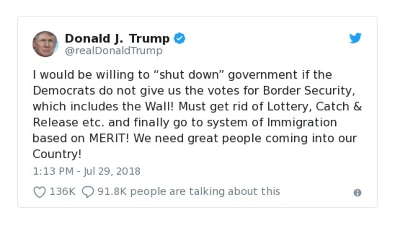 Post preview from Donald Trump