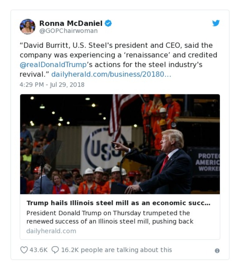 Post image from Donald Trump