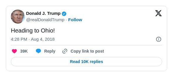 Post image from Donald Trump