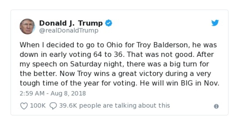 Post image from Donald Trump