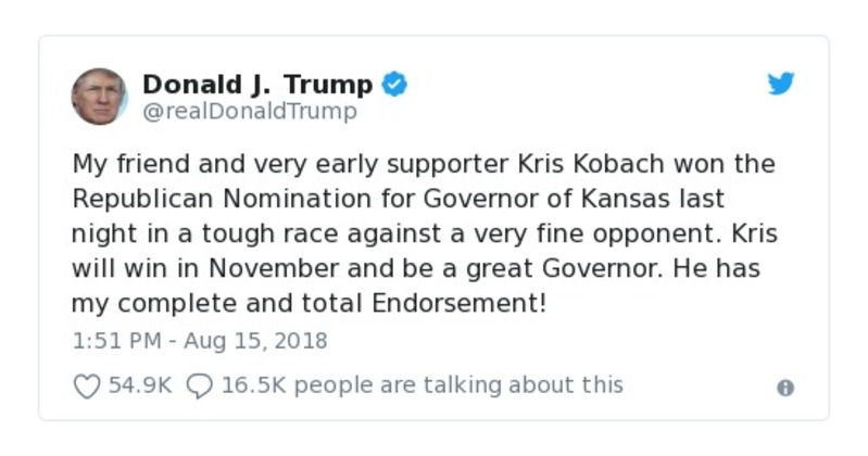 Post image from Donald Trump