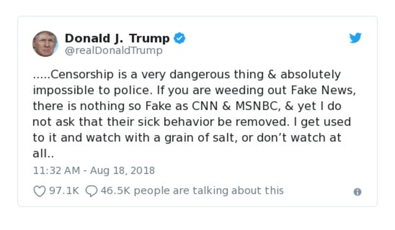 Post preview from Donald Trump