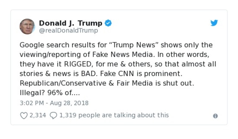 Post preview from Donald Trump