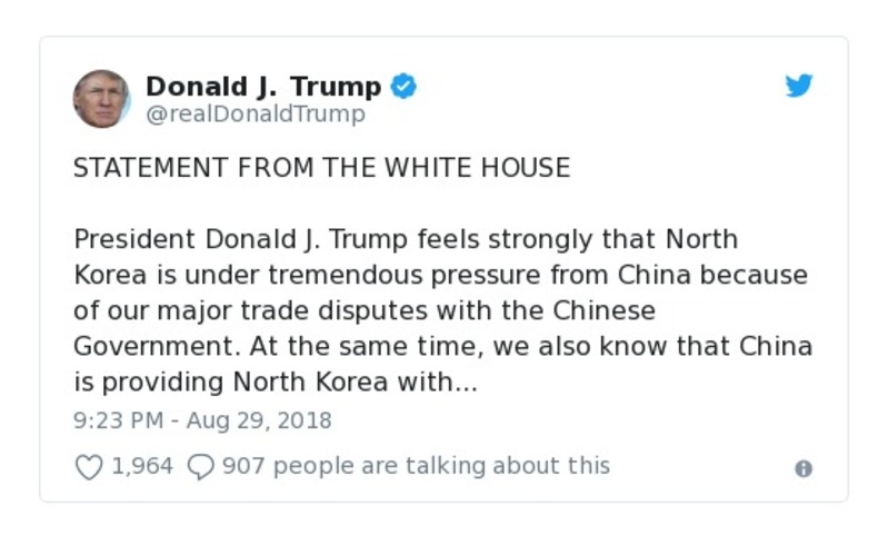 Post preview from Donald Trump