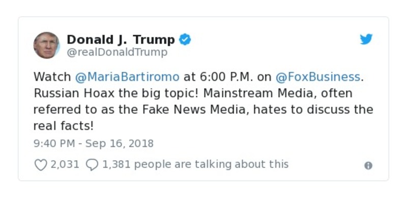 Post image from Donald Trump