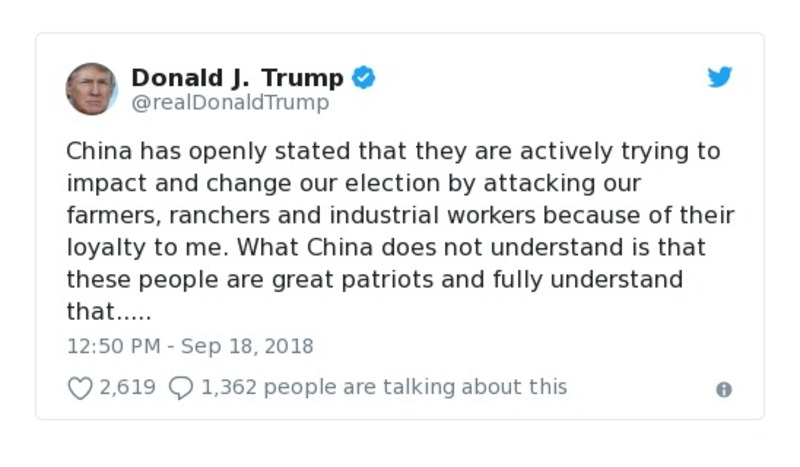 Post preview from Donald Trump