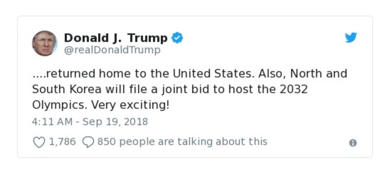 Post preview from Donald Trump