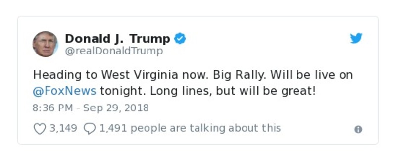 Post image from Donald Trump