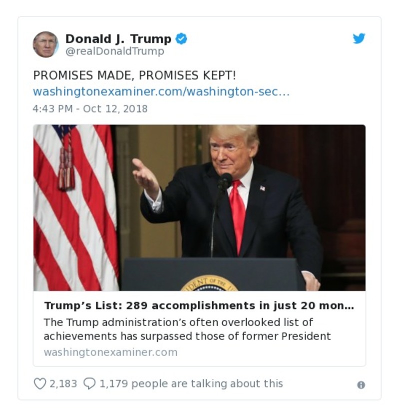 Post image from Donald Trump