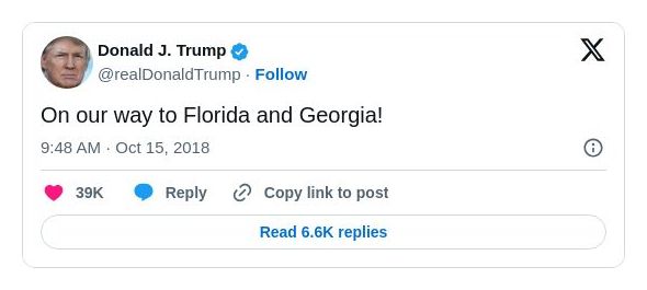 Post image from Donald Trump