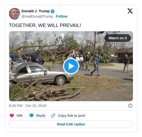 Post image from Donald Trump