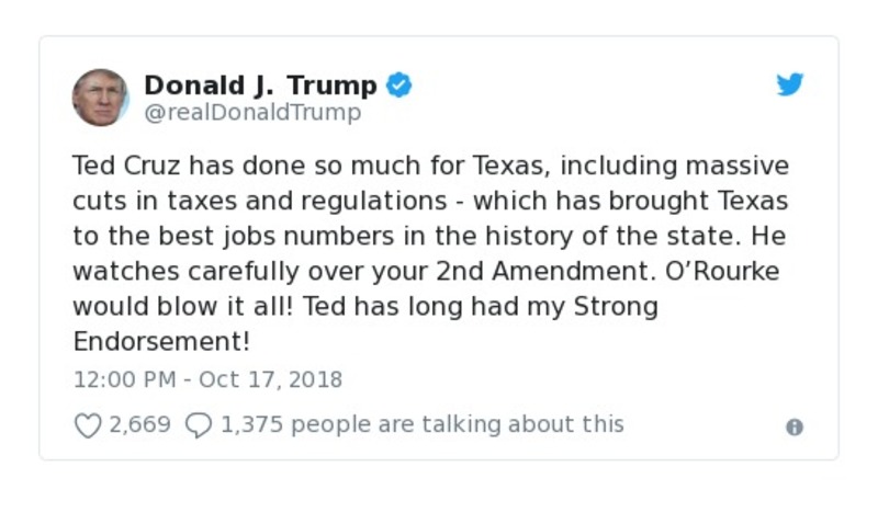 Post image from Donald Trump