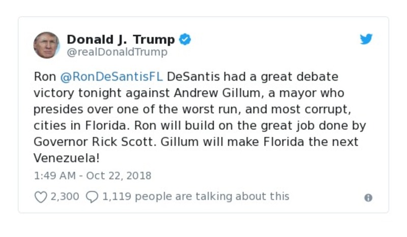 Post preview from Donald Trump