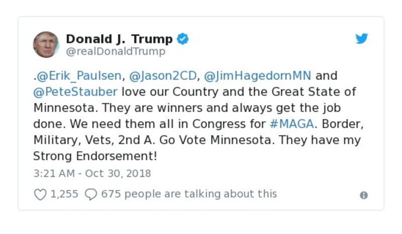 Post image from Donald Trump