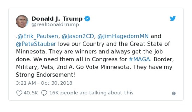 Post image from Donald Trump