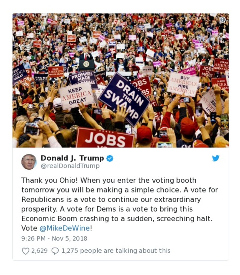 Post image from Donald Trump