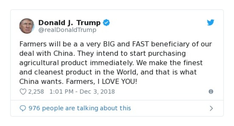 Post preview from Donald Trump