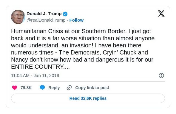 Post image from Donald Trump