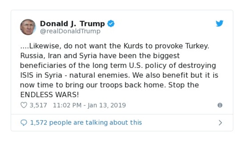 Post preview from Donald Trump