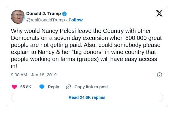 Post image from Donald Trump