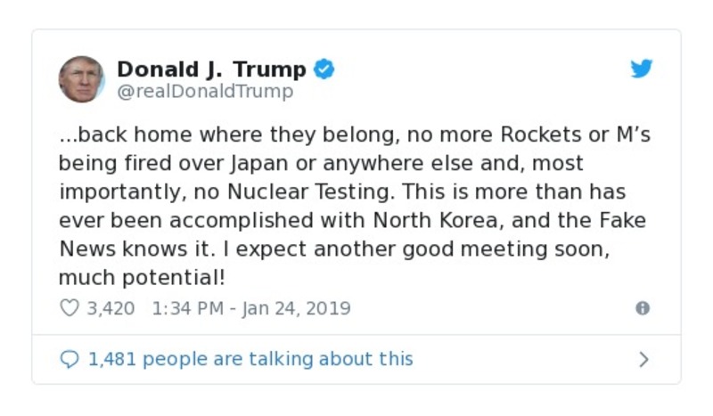 Post preview from Donald Trump