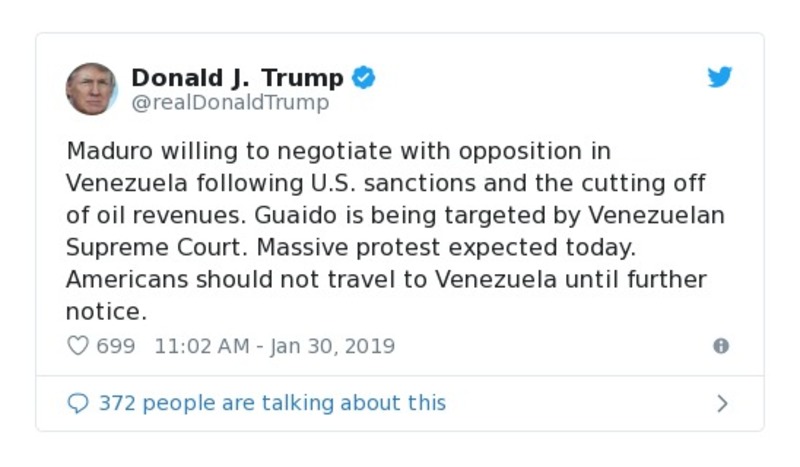 Post preview from Donald Trump