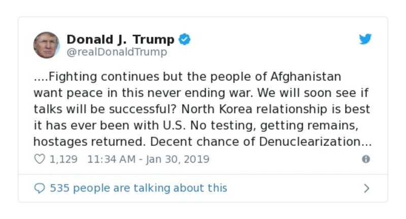 Post preview from Donald Trump