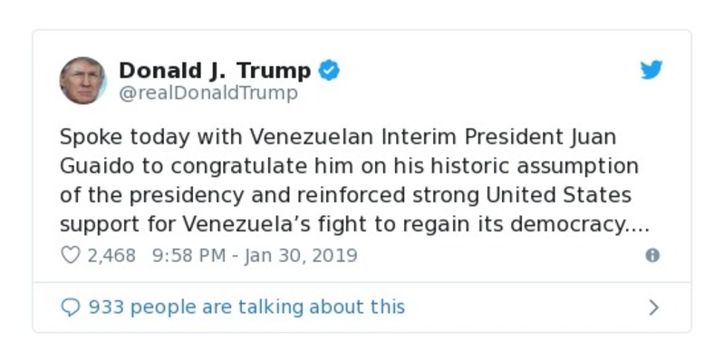 Post preview from Donald Trump