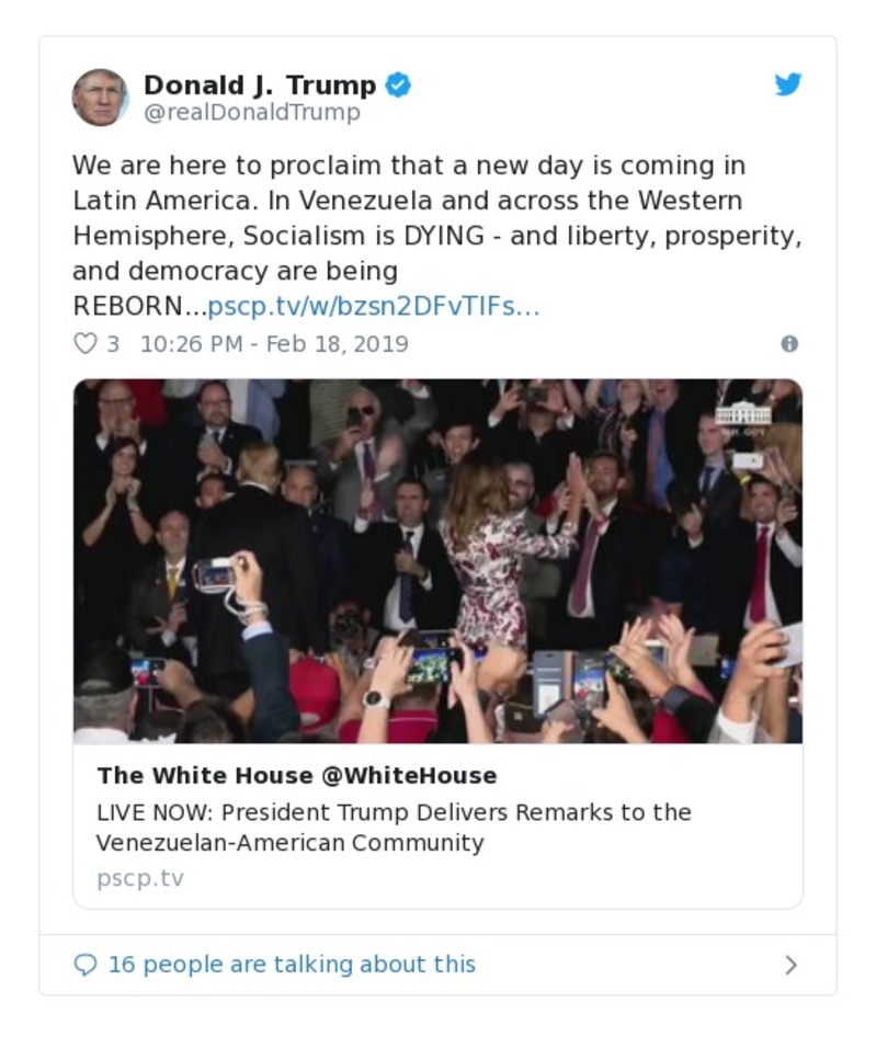 Post preview from Donald Trump