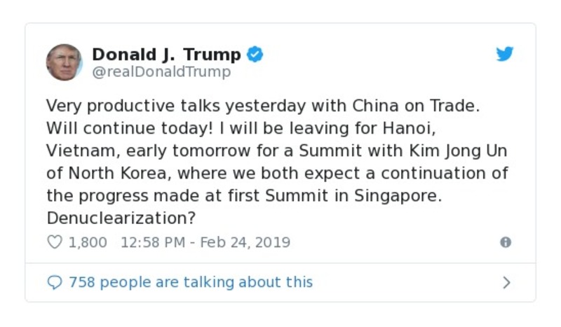 Post preview from Donald Trump