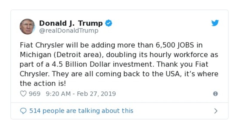 Post image from Donald Trump