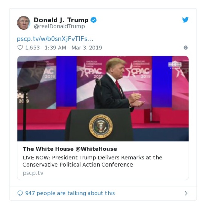 Post image from Donald Trump