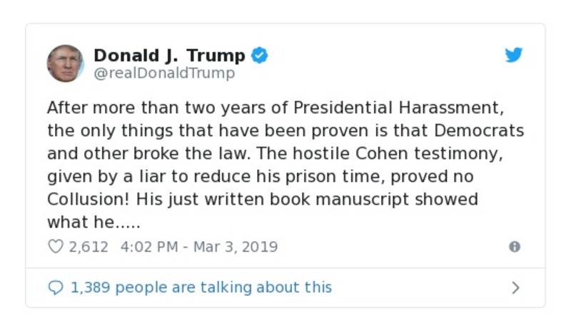 Post image from Donald Trump