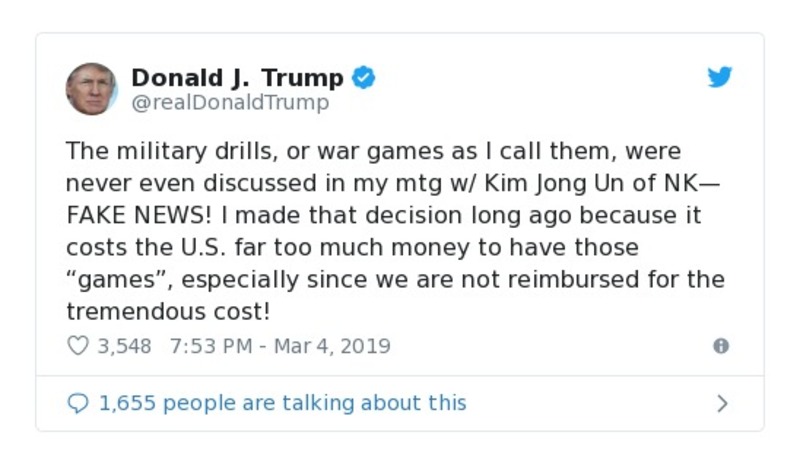 Post image from Donald Trump