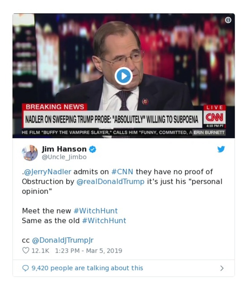 Post preview from Donald Trump