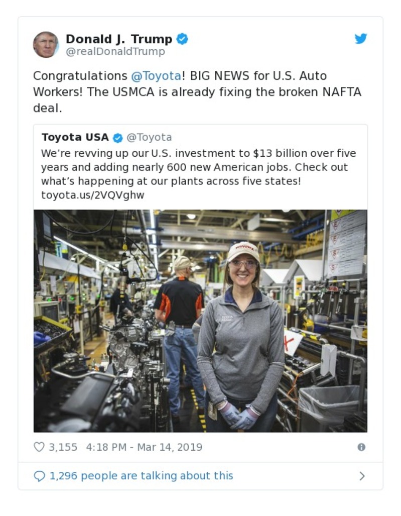 Post image from Donald Trump