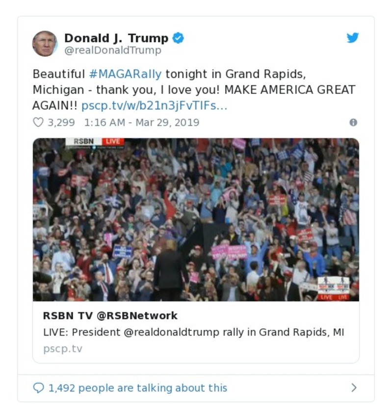 Post image from Donald Trump