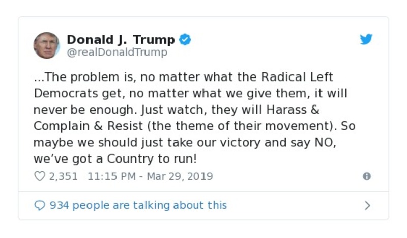 Post image from Donald Trump