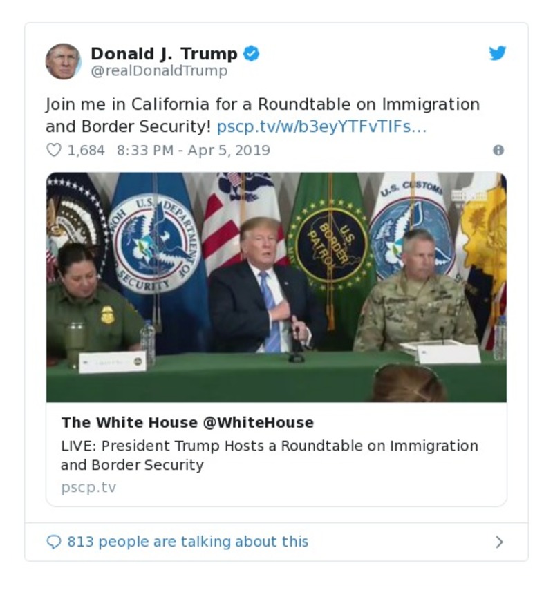 Post preview from Donald Trump