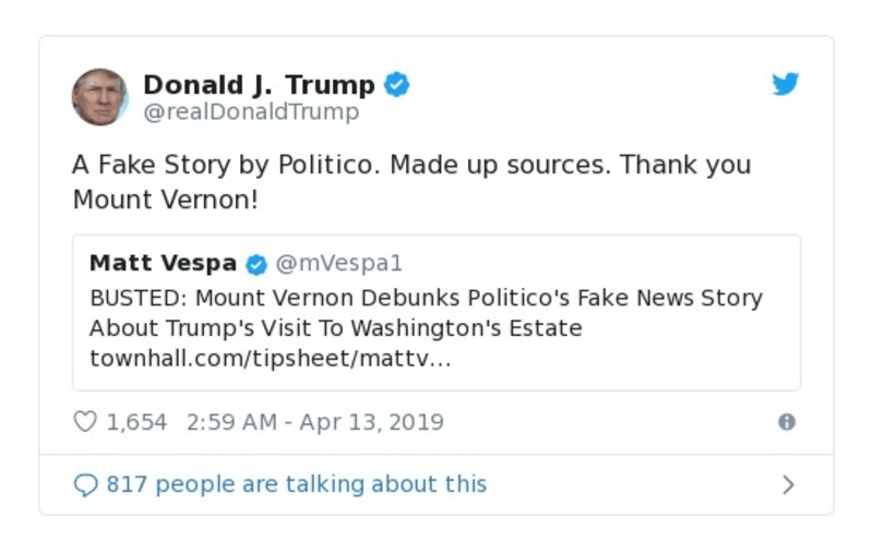 Post image from Donald Trump