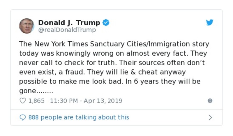 Post preview from Donald Trump