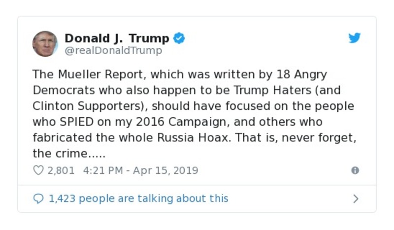 Post image from Donald Trump