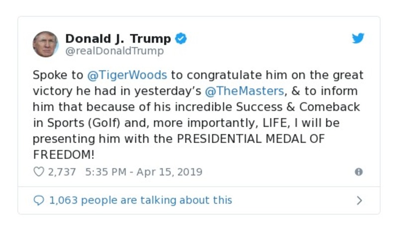 Post image from Donald Trump