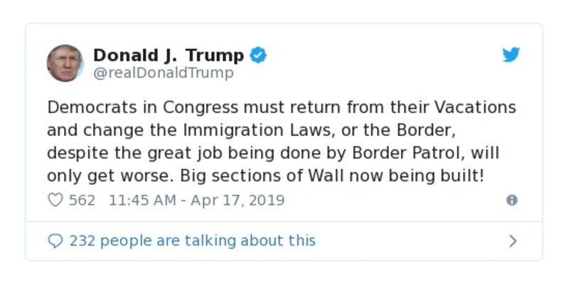 Post preview from Donald Trump