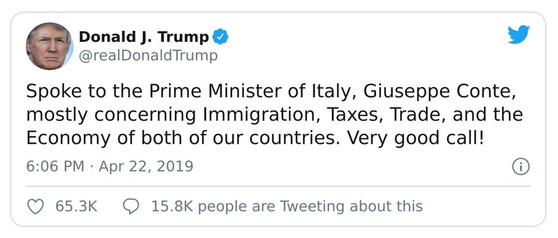 Post preview from Donald Trump