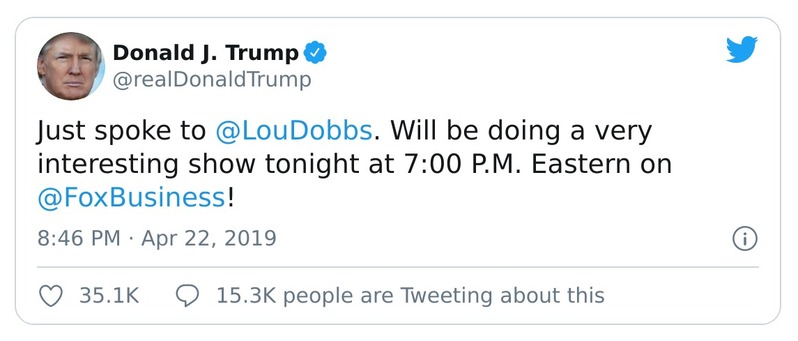 Post image from Donald Trump