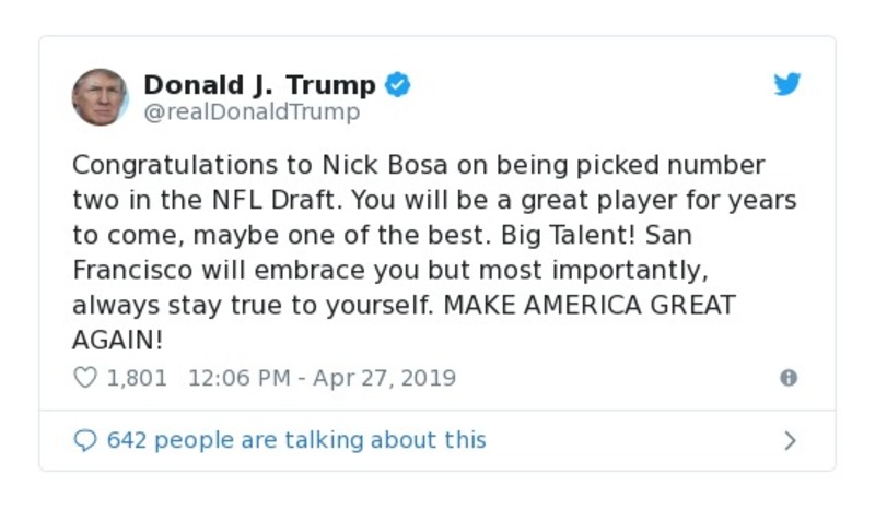 Post image from Donald Trump