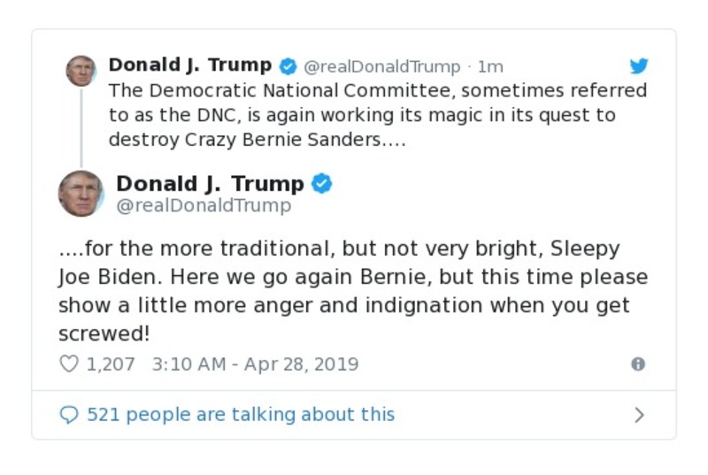 Post preview from Donald Trump