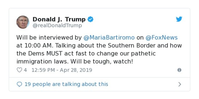 Post preview from Donald Trump