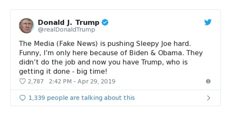 Post preview from Donald Trump